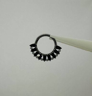 Кольцо-кликер Комета Black 1.2 мм (16 G)